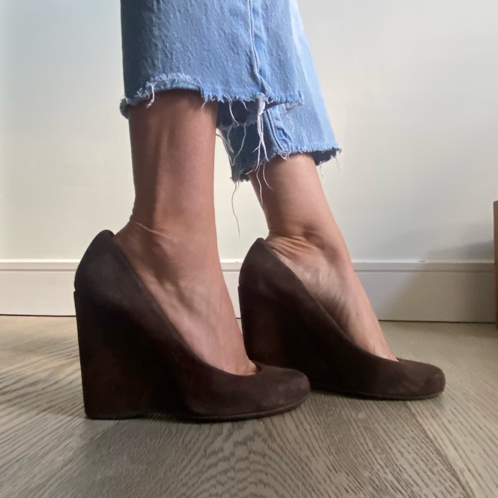 Halston Suede Wedge Heels size 37